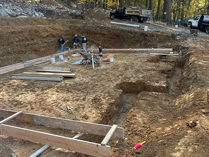 framing a foundation on dirt